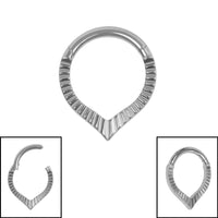 Titanium Luminance V-Shape Hinged Clicker Ring