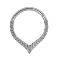 Titanium Luminance Rekia V-Shape Hinged Clicker Ring
