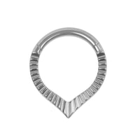 Titanium Luminance Rekia V-Shape Hinged Clicker Ring
