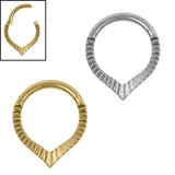 Titanium Luminance V-Shape Hinged Clicker Ring
