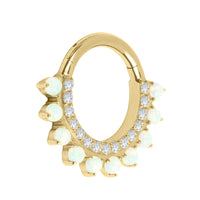 Titanium Spectra Lunar Opal Hinged Clicker Ring