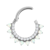 Titanium Spectra Lunar Opal Hinged Clicker Ring