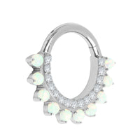 Titanium Spectra Lunar Opal Hinged Clicker Ring