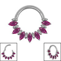 Titanium Astra Marquise Hinged Clicker Ring