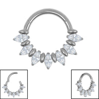 Titanium Astra Marquise Hinged Clicker Ring