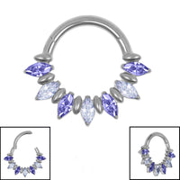 Titanium Astra Marquise Hinged Clicker Ring