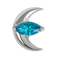 Titanium Internal Jewelled Trekking Crescent Moon Top