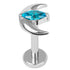 Titanium Internally Threaded Labrets 1.2mm - Jewelled Trekking Crescent Moon