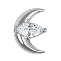 Titanium Internal Jewelled Trekking Crescent Moon Top
