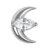 Titanium Internal Jewelled Trekking Crescent Moon Top