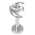 Titanium Internally Threaded Labrets 1.2mm - Jewelled Trekking Crescent Moon