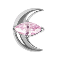 Titanium Internal Jewelled Trekking Crescent Moon Top