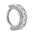 Titanium Pave Set CZ Square Edge Hinged Clicker Ring