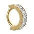 Titanium Pave Set CZ Square Edge Hinged Clicker Ring