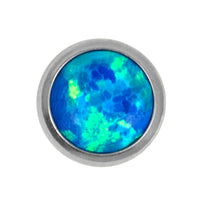 Titanium Threadless (Bend fit) Infinity Bezel Set Opal Disk Top