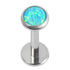 Titanium Internally Threaded Labrets 1.2mm - Bezel Set Opal Disk