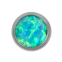 Titanium Threadless (Bend fit) Infinity Bezel Set Opal Disk Top
