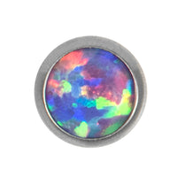 Titanium Threadless (Bend fit) Infinity Bezel Set Opal Disk Top