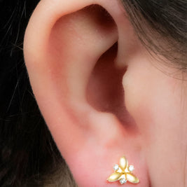 Gold Titanium Internally Threaded Labrets 1.2mm - Marquise Eden