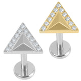 Titanium Internally Threaded Labrets 1.2mm - Jewelled Sankaku
