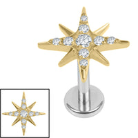 Titanium Internal Thread Jewelled Stjarna Labret