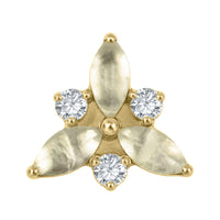 Gold Titanium Internally Threaded Labrets 1.2mm - Marquise Eden