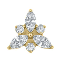 Gold Titanium Internally Threaded Labrets 1.2mm - Marquise Eden