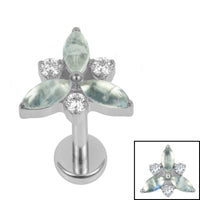 Titanium Internally Threaded Labrets 1.2mm - Titanium Marquise Eden