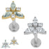Titanium Internally Threaded Labrets 1.2mm - Titanium Marquise Eden