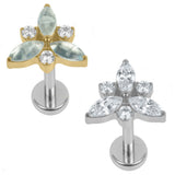Titanium Internally Threaded Labrets 1.2mm - Marquise Eden