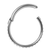 Titanium Pyramid Edge Hinged Clicker Ring