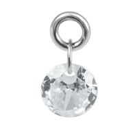 Titanium Floating Round Gem Charm