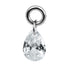 Titanium Floating Teardrop Gem Charm