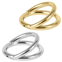 Titanium Double Band Hinged Clicker Ring