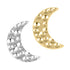 Titanium Internally Threaded Labrets 1.2mm - Hammered Crescent Moon