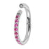 Titanium 1.2mm Kai Pave Set Jewelled Edge Hinged Clicker Ring