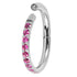 Titanium 1.2mm Kai Pave Set Jewelled Edge Hinged Clicker Ring