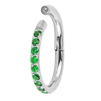 Titanium 1.2mm Kai Pave Set Jewelled Edge Hinged Clicker Ring