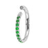 Titanium 1.2mm Kai Pave Set Jewelled Edge Hinged Clicker Ring