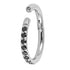 Titanium 1.2mm Kai Pave Set Jewelled Edge Hinged Clicker Ring