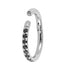 Titanium 1.2mm Kai Pave Set Jewelled Edge Hinged Clicker Ring
