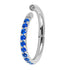 Titanium 1.2mm Kai Pave Set Jewelled Edge Hinged Clicker Ring
