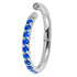 Titanium 1.2mm Kai Pave Set Jewelled Edge Hinged Clicker Ring