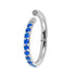 Titanium 1.2mm Kai Pave Set Jewelled Edge Hinged Clicker Ring