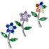 Titanium Internal Claw Set Jewelled Blossom Flower Top