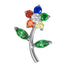 Titanium Internal Claw Set Jewelled Blossom Flower Top