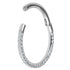 Titanium Pave Set 3 Sided Jewelled Hinged Clicker Ring