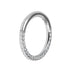 Titanium Pave Set 3 Sided Jewelled Hinged Clicker Ring