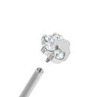 Titanium Internal Claw Set Jewelled Paw Print Top