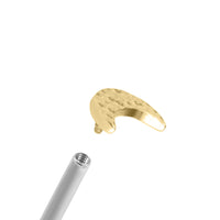 Titanium Internally Threaded Labrets 1.2mm - Hammered Crescent Moon